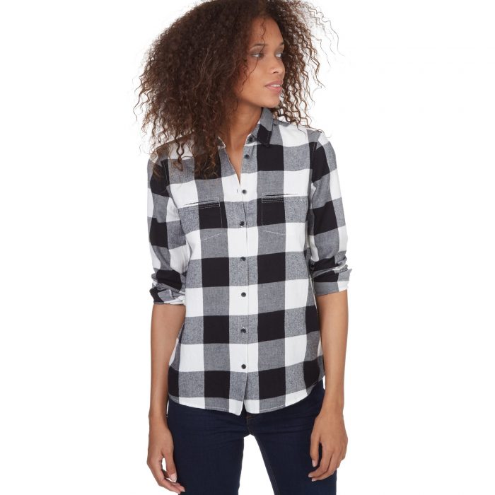  Chemise   carreaux damier  noir  et blanc  MONOPRIX FEMME 