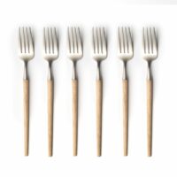 6 fourchettes frêne et inox