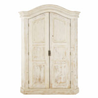 Armoire 2 portes en pin recyclé blanc Sade Maisons du Monde