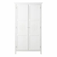 Armoire 2 portes en sapin blanc motifs à relief Bianca Maisons du Monde
