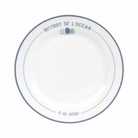 Assiette à dessert en porcelaine blanche et bleue imprimée Maisons du Monde