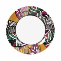 Assiette à dessert en porcelaine blanche imprimé multicolore Maisons du Monde