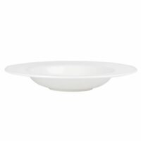 Assiette creuse en porcelaine blanche striée Maisons du Monde