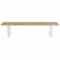 Banc de jardin en acacia massif et acier blanc Pianosa Maisons du Monde