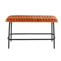 Banquette indus en cuir marron Maisons du Monde
