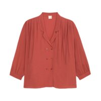 Blouse col V à manches longues ROMULUS Orange Des Petits Hauts