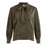 Blouse fluide col lavallière Or/Noir Vila