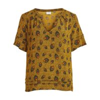 Blouse imprimée manches courtes Imprimé Jaune Vila