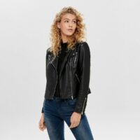 Blouson court fermeture zippée Noir;Gris-Beluga Only