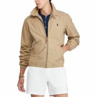 Blouson zippé en popeline de coton Bayport Bleu Marine - Beige Polo Ralph Lauren