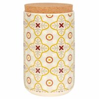Bocal en grès motifs carreaux de ciment et liège H17 Maisons du Monde