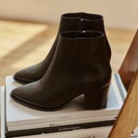 Boots tiag en cuir bout pointu Noir LA REDOUTE COLLECTIONS
