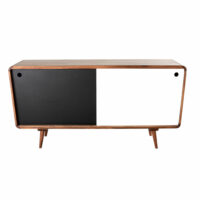 Buffet 2 portes en acacia massif noir et blanc Tony Maisons du Monde