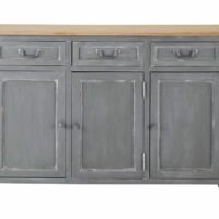 Buffet 3 portes 3 tiroirs gris Honorine Maisons du Monde