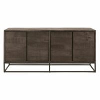 Buffet 4 portes en manguier massif et métal noir mat Lusaka Maisons du Monde