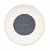Cadre rond en manguier blanc et verre D12 Maisons du Monde