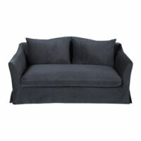 Canapé 2 places en velours gris anthracite Anaelle Maisons du Monde