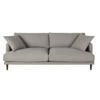 Canapé 3 places en coton et lin gris clair Raoul Maisons du Monde