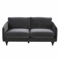 Canapé 3 places en velours gris anthracite Nour Maisons du Monde