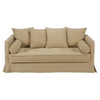 Canapé 3/4 places en lin lavé beige Matangi Maisons du Monde