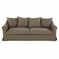Canapé 4 places en coton taupe Joanne Maisons du Monde