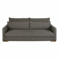 Canapé 4 places en lin épais gris Lemon Maisons du Monde