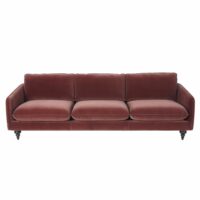 Canapé 4 places en velours rouge brique Nour Maisons du Monde