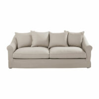 Canapé 4/5 places en coton beige mastic Joanne Maisons du Monde