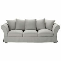 Canapé 4/5 places en coton gris clair Roma Maisons du Monde