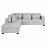 Canapé d'angle 5 places gris clair chiné Milano Maisons du Monde