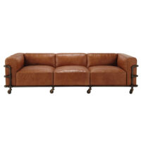 Canapé indus 4 places en cuir havane Fabric Maisons du Monde