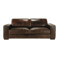 Canapé vintage 3 places en cuir marron Colonel Maisons du Monde