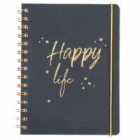 Carnet de notes à spirales noir et doré Maisons du Monde
