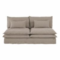 Chauffeuse de canapé 2 places en lin épais beige ficelle Pompei Maisons du Monde
