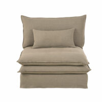 Chauffeuse de canapé en lin épais beige ficelle Pompei Maisons du Monde