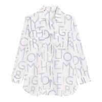 Chemise imprimé à manches longues Blanc/Bleu Tommy Hilfiger
