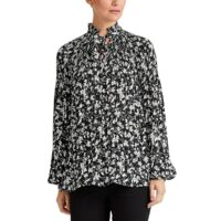 Chemise imprimée à manches longues Noir/Blanc Lauren Ralph Lauren