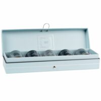 Coffret 5 mini bougies parfumées en verre bleu