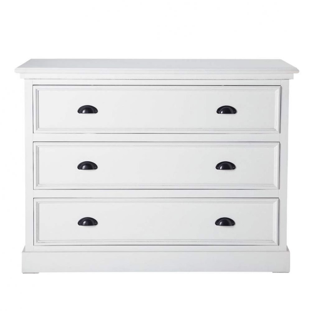 Commode en pin blanc L 115 cm Newport Maisons du Monde Commode en pin blanc L 115 cm Newport Maisons du Monde
