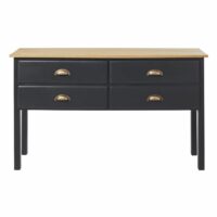 Console 4 tiroirs en manguier massif gris ardoise Cezanne Maisons du Monde