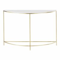 Console arrondie en métal coloris laiton et marbre blanc Midtown Maisons du Monde