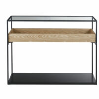 Console en métal noir et verre trempé Raven Maisons du Monde