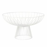 Corbeille à fruits sur pied en métal blanc Maisons du Monde