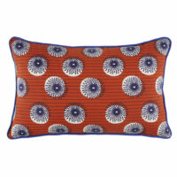 Coussin d'extérieur en coton orange à motifs multicolores 30X50 Maisons du Monde