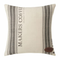 Coussin en coton beige et cuir marron à motifs 45x45 Maisons du Monde