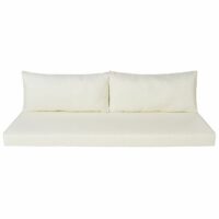 Coussins pour canapé de jardin 3 places blancs Isola Maisons du Monde