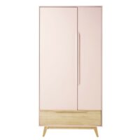 Dressing vintage 2 portes 1 tiroir rose clair Bucolique Maisons du Monde