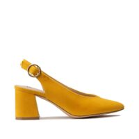 Escarpins talon large arrière ouvert Noir ou Kaki ou Jaune LA REDOUTE COLLECTIONS