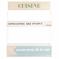 Etagère à épices en pin et sapin imprimé lettrage Maisons du Monde