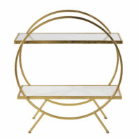 Etagère en métal doré et marbre blanc Maisons du Monde